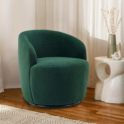 Fannie 25.60'' Wide Small Size Boucle Upholstered 360° Swivel Barrel Chair-The Pop Maison 8 Fannie 25.60'' Wide Small Size Boucle Upholstered 360° Swivel Barrel Chair-The Pop Maison - Image 8