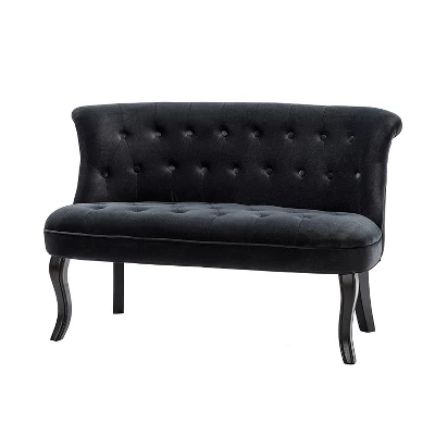 Jane 47" Velvet Button-tufted And Wing Back Loveseat Solid Wood And Cabriole Legs For Living Room And Bedroom | ARTFUL LIVING DESIGN 9 Jane 47" Velvet Button-tufted And Wing Back Loveseat Solid Wood And Cabriole Legs For Living Room And Bedroom | ARTFUL LIVING DESIGN - Image 9