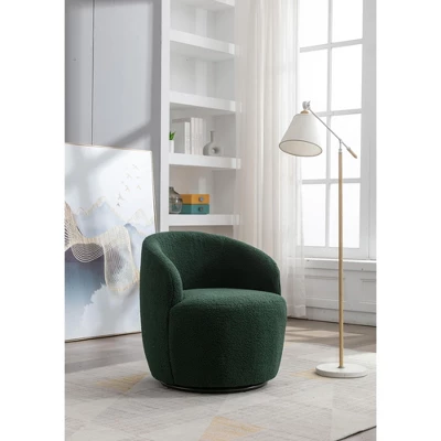 Fannie 25.60'' Wide Small Size Boucle Upholstered 360° Swivel Barrel Chair-The Pop Maison 1 Fannie 25.60'' Wide Small Size Boucle Upholstered 360° Swivel Barrel Chair-The Pop Maison