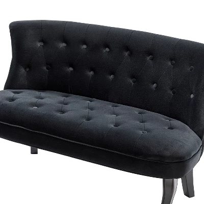 Jane 47" Velvet Button-tufted And Wing Back Loveseat Solid Wood And Cabriole Legs For Living Room And Bedroom | ARTFUL LIVING DESIGN 5 Jane 47" Velvet Button-tufted And Wing Back Loveseat Solid Wood And Cabriole Legs For Living Room And Bedroom | ARTFUL LIVING DESIGN - Image 5