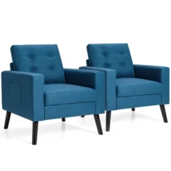 Costway Set Of 2 Accent Armchairs Upholstered Single Sofa Chairs W/ 2-Side Pockets -Baxton Studio Sales Shop GUEST 046aa3e0 dae6 4aa0 9468 2d60af55831e