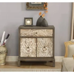 Knight 1 Drawer 2 Door Cabinet Weathered Natural/Brown - Treasure Trove Accents 10 Knight 1 Drawer 2 Door Cabinet Weathered Natural/Brown - Treasure Trove Accents -Baxton Studio Sales Shop GUEST 048231f3 b5df 4174 aa79 a59825f9942e