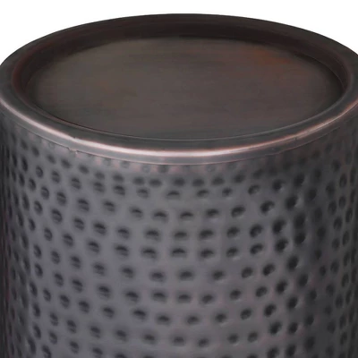 Ledger Metal Side Table Hammered Antique Copper - WyndenHall 5 Ledger Metal Side Table Hammered Antique Copper - WyndenHall - Image 5