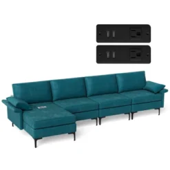 Costway Modern Modular L-shaped Sectional Sofa W/ Reversible Chaise & 4 USB Ports -Baxton Studio Sales Shop GUEST 0d858228 09b0 4a7f af46 44a24fb31f2c