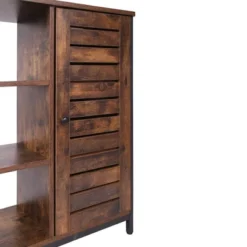 Wooden Storage Cabinet With Shutter Door And 3 Compartments Brown - Benzara -Baxton Studio Sales Shop GUEST 0dd4cca8 f234 48b8 9661 a41b4217b7c3