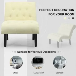 Costway Set Of 2 Armless Accent Chair Upholstered Tufted Lounge Chair -Baxton Studio Sales Shop GUEST 110ac6e7 212b 447c b110 04231d6c96ad