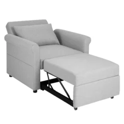 Costway Convertible Sofa Bed 3-in-1 Pull-out Sofa Chair Adjustable Reclining Chair Grey -Baxton Studio Sales Shop GUEST 112da678 490c 4750 83e4 c84241c640ce