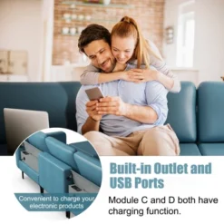 Costway Modular L-shaped Sectional Sofa W/ Reversible Chaise & 4 USB Ports -Baxton Studio Sales Shop GUEST 134b35bd 8a5d 4a0d 8a63 7cf4434dee46