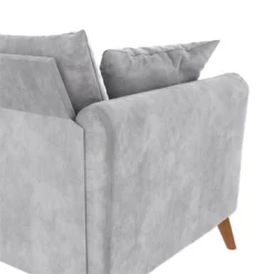 Magnolia 2 Seater Loveseat Sofa With Pillows Pocket Coil Seating Light Gray Velvet - Novogratz -Baxton Studio Sales Shop GUEST 13f23e83 a04b 4479 87b0 e1e1485a4763