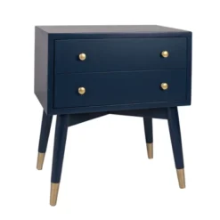 Knox 2 Drawer Side Table With Brass Accents - East At Main -Baxton Studio Sales Shop GUEST 1443a502 9419 49e5 bf03 f7cbc0160a5e