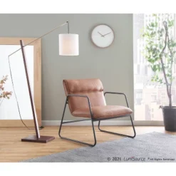 Casper Armchair Leather/Steel Black/Camel Brown - LumiSource -Baxton Studio Sales Shop GUEST 15dbad3f ee10 4ef4 84c7 80009fb5305d