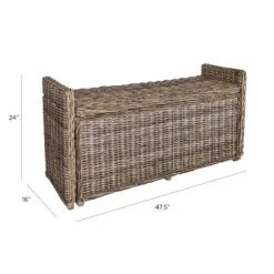 Happimess Naples 47.50" Wicker Trunk Storage Bench, Gray -Baxton Studio Sales Shop GUEST 199577e4 5cb6 4d4f ac61 5604074c6fba