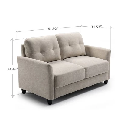 62" Ricardo Loveseat Sofa - Zinus 6 62" Ricardo Loveseat Sofa - Zinus - Image 6