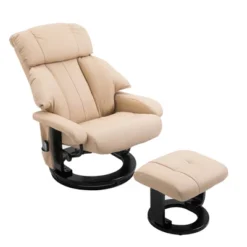 HOMCOM Recliner With Ottoman Footrest, Recliner Chair With Vibration Massage, Faux Leather And Swivel Wood Base For Living Room And Bedroom -Baxton Studio Sales Shop GUEST 1e0ca9c0 2fb2 44f4 8ca2 718522bbbbb6