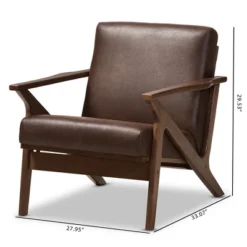 Bianca Mid Century Modern Walnut Wood Distressed Faux Leather Lounge Chair Dark Brown - Baxton Studio 15 Bianca Mid Century Modern Walnut Wood Distressed Faux Leather Lounge Chair Dark Brown - Baxton Studio -Baxton Studio Sales Shop GUEST 1e41b913 7a1d 46b2 9172 8a8b7cd36fa7