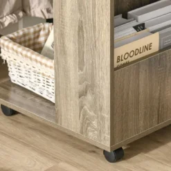 HOMCOM C-Shaped Sofa Side Table Mobile End Table With Storage And Wheels For Living Room, Bedroom, Office -Baxton Studio Sales Shop GUEST 209949ad f4f4 450b 9dc5 9c24b9cebe5f