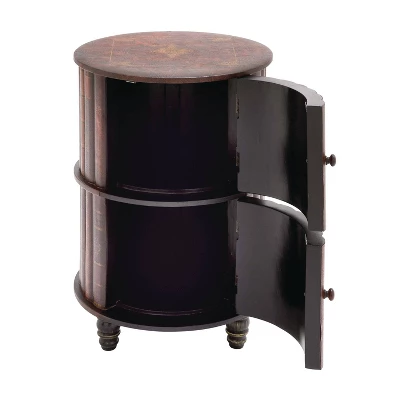 Traditional Round Book Cabinet Maroon - Olivia & May 8 Traditional Round Book Cabinet Maroon - Olivia & May - Image 8