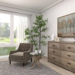 Log And Glass Round Accent Table Tan - Olivia & May -Baxton Studio Sales Shop GUEST 21e222a5 b336 4047 a53b bd6f47168daa