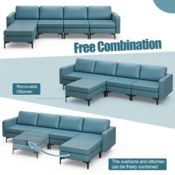 Costway Modular L-shaped Sectional Sofa W/ Reversible Chaise & 4 USB Ports -Baxton Studio Sales Shop GUEST 2264a9ca 17f8 4587 8078 754ed80de7cf