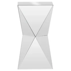 Rebecca Contemporary Multi-Faceted Mirrored Side Table - Baxton Studio