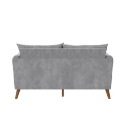 Magnolia 2 Seater Loveseat Sofa With Pillows Pocket Coil Seating Light Gray Velvet - Novogratz -Baxton Studio Sales Shop GUEST 25ec23f0 347d 44c9 b981 60815fb5fb2d