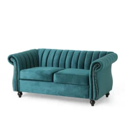 Glenmont Modern Glam Channel Stitch Velvet Loveseat With Nailhead Trim - Christopher Knight Home 13 Glenmont Modern Glam Channel Stitch Velvet Loveseat With Nailhead Trim - Christopher Knight Home -Baxton Studio Sales Shop GUEST 26cd1e7c 202a 408e 8f8b 90f7746c5b58