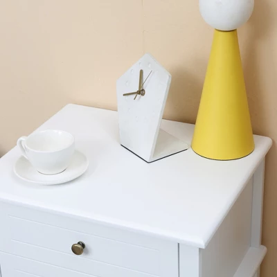 HOMCOM Modern Sofa Side Table With 2 Storage Drawers, End Table With Bottom Shelf For Living Room, Bedroom 4 HOMCOM Modern Sofa Side Table With 2 Storage Drawers, End Table With Bottom Shelf For Living Room, Bedroom - Image 4