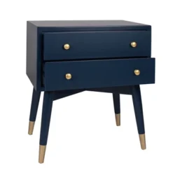 Knox 2 Drawer Side Table With Brass Accents - East At Main -Baxton Studio Sales Shop GUEST 2a333094 9634 40a0 ae03 c8a6f2994899