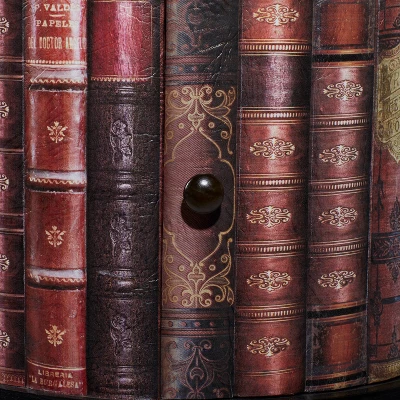 Traditional Round Book Cabinet Maroon - Olivia & May 4 Traditional Round Book Cabinet Maroon - Olivia & May - Image 4