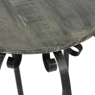 Wiers Modern Industrial Handcrafted Mango Wood Side Table Gray/Black - Christopher Knight Home 4 Wiers Modern Industrial Handcrafted Mango Wood Side Table Gray/Black - Christopher Knight Home - Image 4