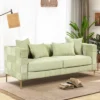 80.5" Modern Upholstered Sofa With Golden Metal Legs And 4 Pillows-ModernLuxe