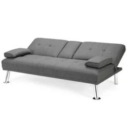 Costway Convertible Folding Futon Sofa Bed Fabric W/2 Cup Holders Light Gray/Dark Gray 14 Costway Convertible Folding Futon Sofa Bed Fabric W/2 Cup Holders Light Gray/Dark Gray -Baxton Studio Sales Shop GUEST 2db30834 1597 4c9d 8a5d 1543536822e8