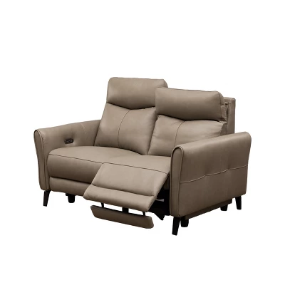 Marley Leather Power Recliner Sofa Loveseat With Power Headrests Beige - Abbyson Living 3 Marley Leather Power Recliner Sofa Loveseat With Power Headrests Beige - Abbyson Living - Image 3