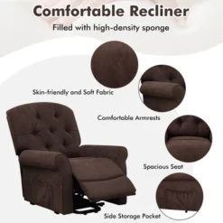 Costway Power Lift Recliner Chair Sofa For Elderly W/ Side Pocket & Remote Control BlackBrown -Baxton Studio Sales Shop GUEST 32c08943 232c 4dd3 a221 81a44b90b9cd