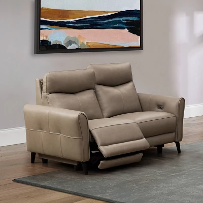 Marley Leather Power Recliner Sofa Loveseat With Power Headrests Beige - Abbyson Living 1 Marley Leather Power Recliner Sofa Loveseat With Power Headrests Beige - Abbyson Living