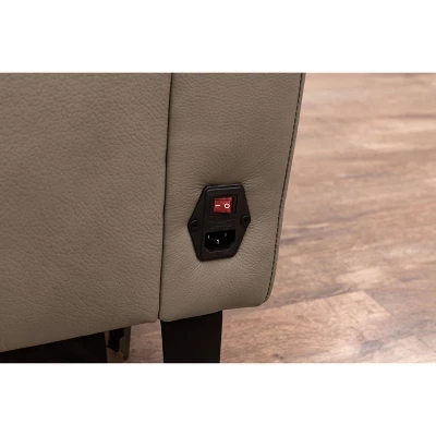 Marley Leather Power Recliner Sofa Loveseat With Power Headrests Beige - Abbyson Living 6 Marley Leather Power Recliner Sofa Loveseat With Power Headrests Beige - Abbyson Living - Image 6