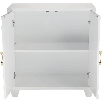 55 Downing Street Bertolli 30" Wide White 2-Door Modern Luxe Accent Cabinet 6 55 Downing Street Bertolli 30" Wide White 2-Door Modern Luxe Accent Cabinet - Image 6