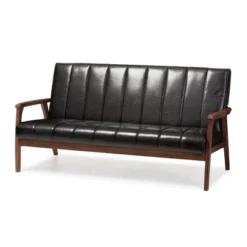 Nikko Mid-Century Modern Scandinavian Style Faux Leather Wooden 3 Seater Sofa - Baxton Studio 8 Nikko Mid-Century Modern Scandinavian Style Faux Leather Wooden 3 Seater Sofa - Baxton Studio -Baxton Studio Sales Shop GUEST 39745624 d185 477c b2a9 9f09916d88a0