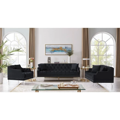 Eva Love Seat Black - Chic Home Design 4 Eva Love Seat Black - Chic Home Design - Image 4