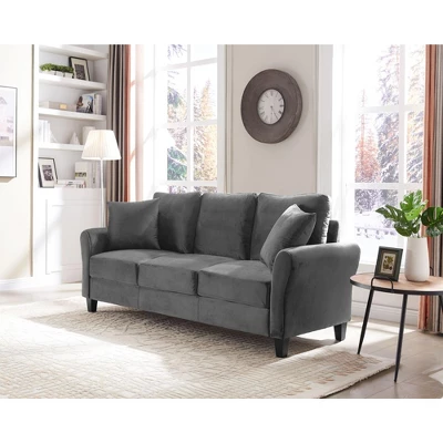 Clio Velvet Upholstered 3 Seater Sofa Couch,78 Inches Long Sofas,Modern Velvet Couch 3 Seater Sofa With 2 Pillow-Maison Boucle 2 Clio Velvet Upholstered 3 Seater Sofa Couch,78 Inches Long Sofas,Modern Velvet Couch 3 Seater Sofa With 2 Pillow-Maison Boucle - Image 2