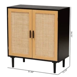 Maureen Wood And Rattan 2 Door Storage Cabinet Espresso/Natural Brown - Baxton Studio -Baxton Studio Sales Shop GUEST 3c6545b3 9c88 46b8 9d8c 535ba1f73619