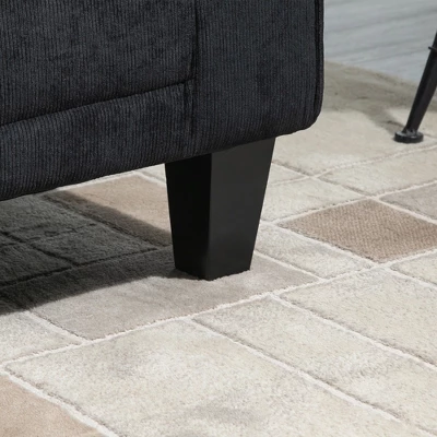 HOMCOM Modern 3-Seater Sofa 78" Thick Padded Comfy Couch With 2 Pillows, Corduroy Fabric Upholstery, Pine Wood Legs And Rounded Arms For Living Room 4 HOMCOM Modern 3-Seater Sofa 78" Thick Padded Comfy Couch With 2 Pillows, Corduroy Fabric Upholstery, Pine Wood Legs And Rounded Arms For Living Room - Image 4