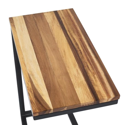 BirdRock Home Acacia Wood TV Tray C Shaped Side Table 7 BirdRock Home Acacia Wood TV Tray C Shaped Side Table - Image 7