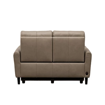 Marley Leather Power Recliner Sofa Loveseat With Power Headrests Beige - Abbyson Living 5 Marley Leather Power Recliner Sofa Loveseat With Power Headrests Beige - Abbyson Living - Image 5