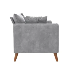 Magnolia 2 Seater Loveseat Sofa With Pillows Pocket Coil Seating Light Gray Velvet - Novogratz -Baxton Studio Sales Shop GUEST 405a547c fec2 415c a27e cb0744033062