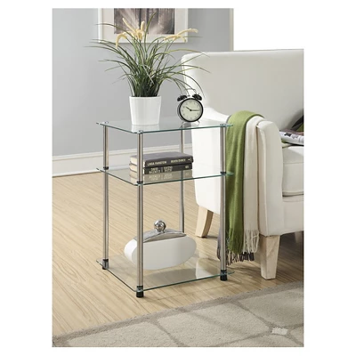 Classic Glass 3 Tier End Table Clear Glass - Breighton Home 2 Classic Glass 3 Tier End Table Clear Glass - Breighton Home - Image 2