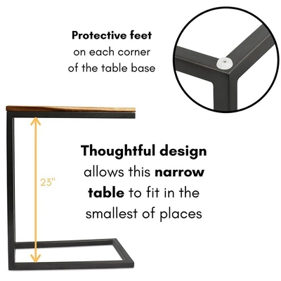 BirdRock Home Acacia Wood TV Tray C Shaped Side Table 1 BirdRock Home Acacia Wood TV Tray C Shaped Side Table
