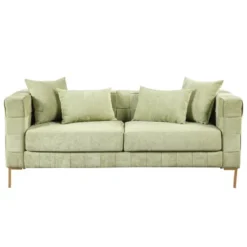 80.5" Modern Upholstered Sofa With Golden Metal Legs And 4 Pillows-ModernLuxe -Baxton Studio Sales Shop GUEST 48baf446 9263 4bef 8901 68aeb674af0a