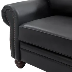 Antonia 60" Wide Chesterfield Loveseat, Genuine Leather Sofa With Nailhead Trim And Rolled Armrests -A+B | ARTFUL LIVING DESIGN -Baxton Studio Sales Shop GUEST 49b26a65 4a04 45d4 b674 3961e520607d