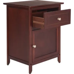 Alcott Side Table With Single Drawer And Storage Cabinet - ClickDecor